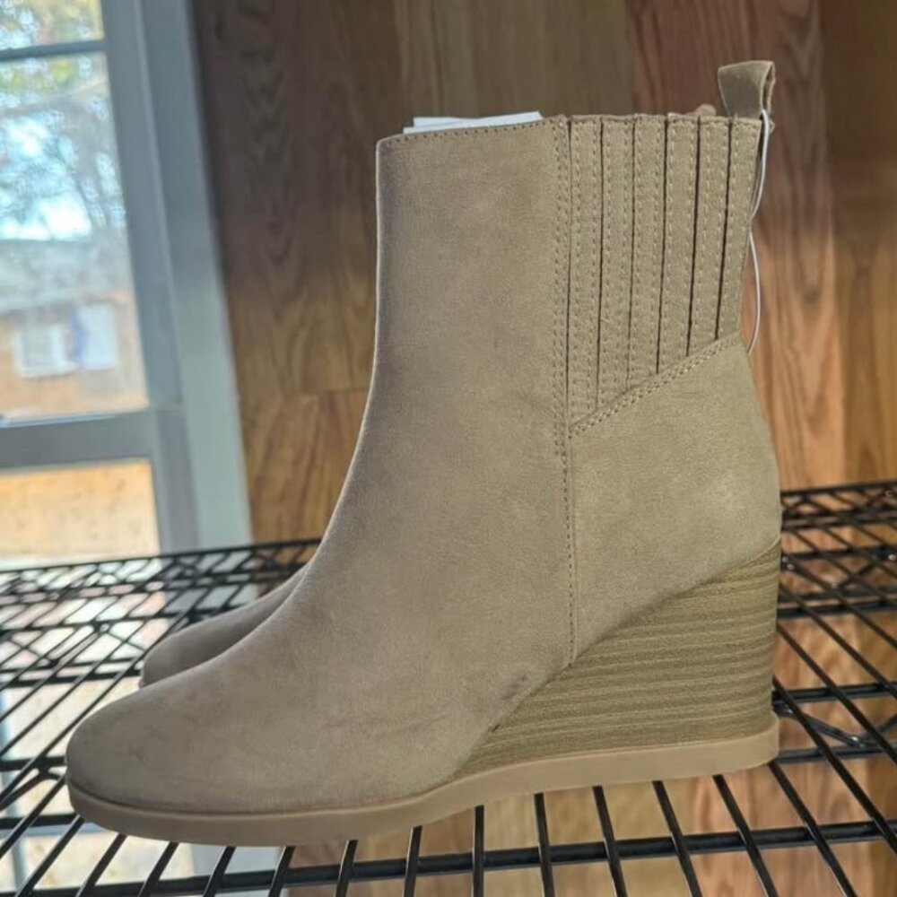 Brown Ankle Wedge Boots
